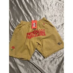 EMOTIONALLY UNAVAILABLE WAVY SCRIPT SWEAT SHORTS SIZE SMALL BRAND NEW